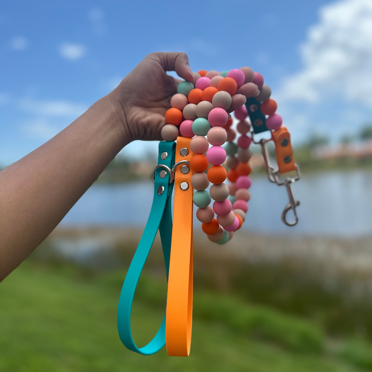 Beaded dog Leash and Collar Set