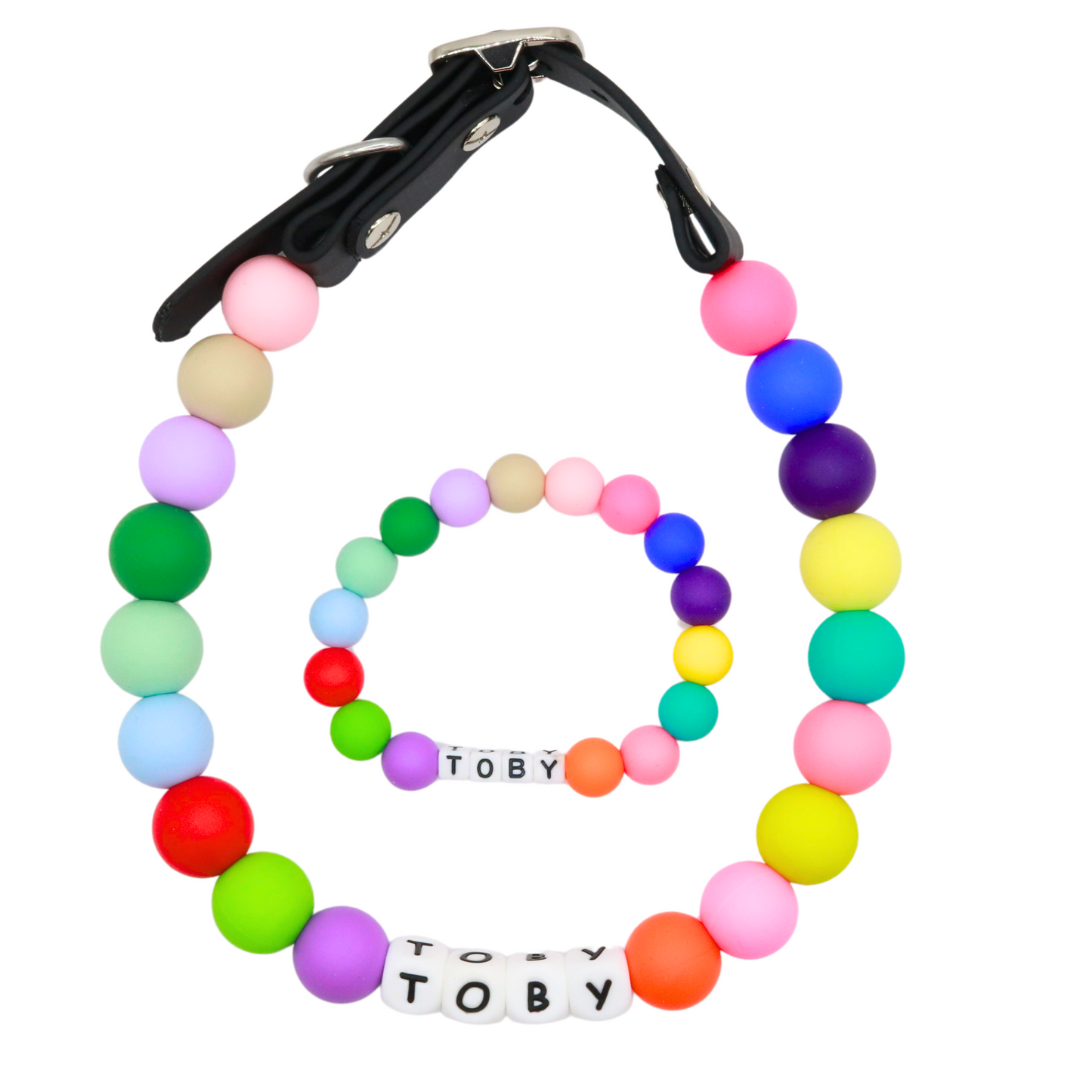 Friendship bracelet dog collar and bracelet set - Matching dog and owner- Adjustable