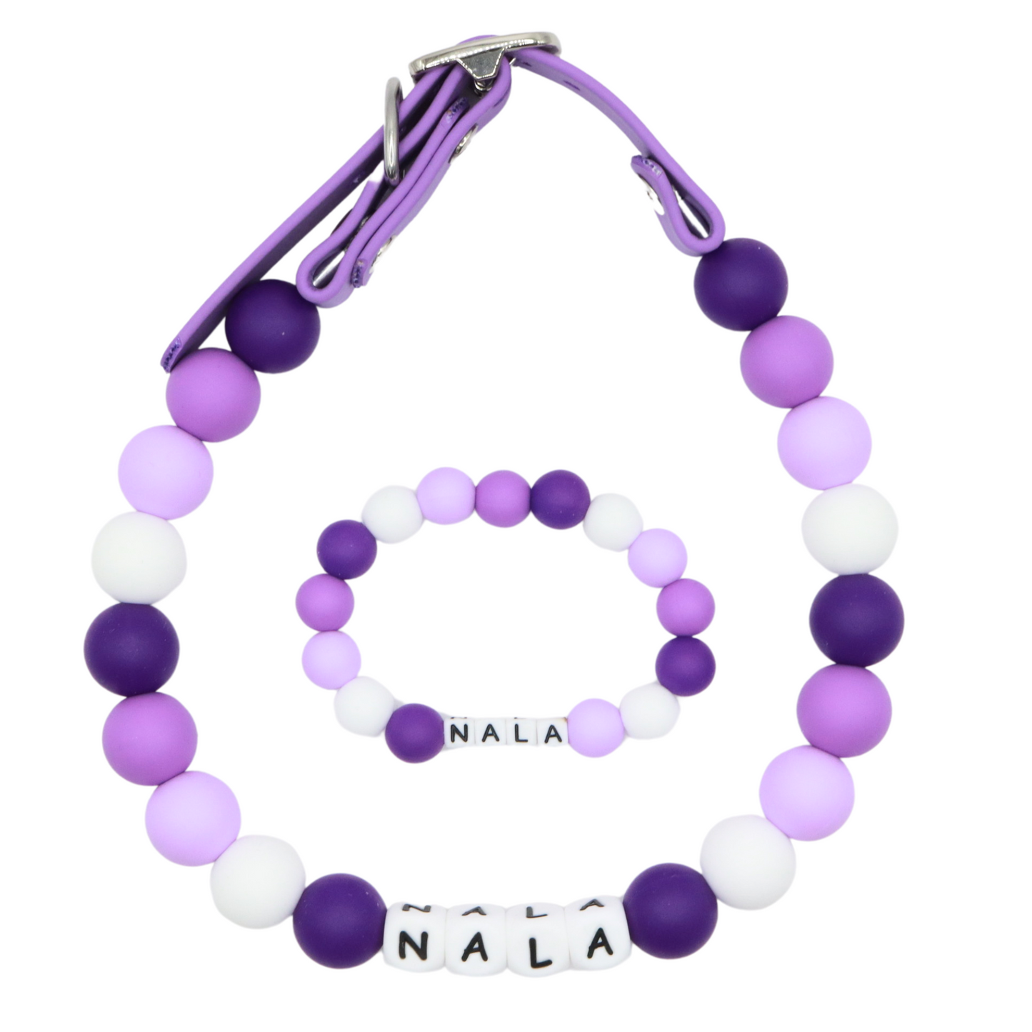 Friendship bracelet dog collar and bracelet set - Matching dog and owner- Adjustable