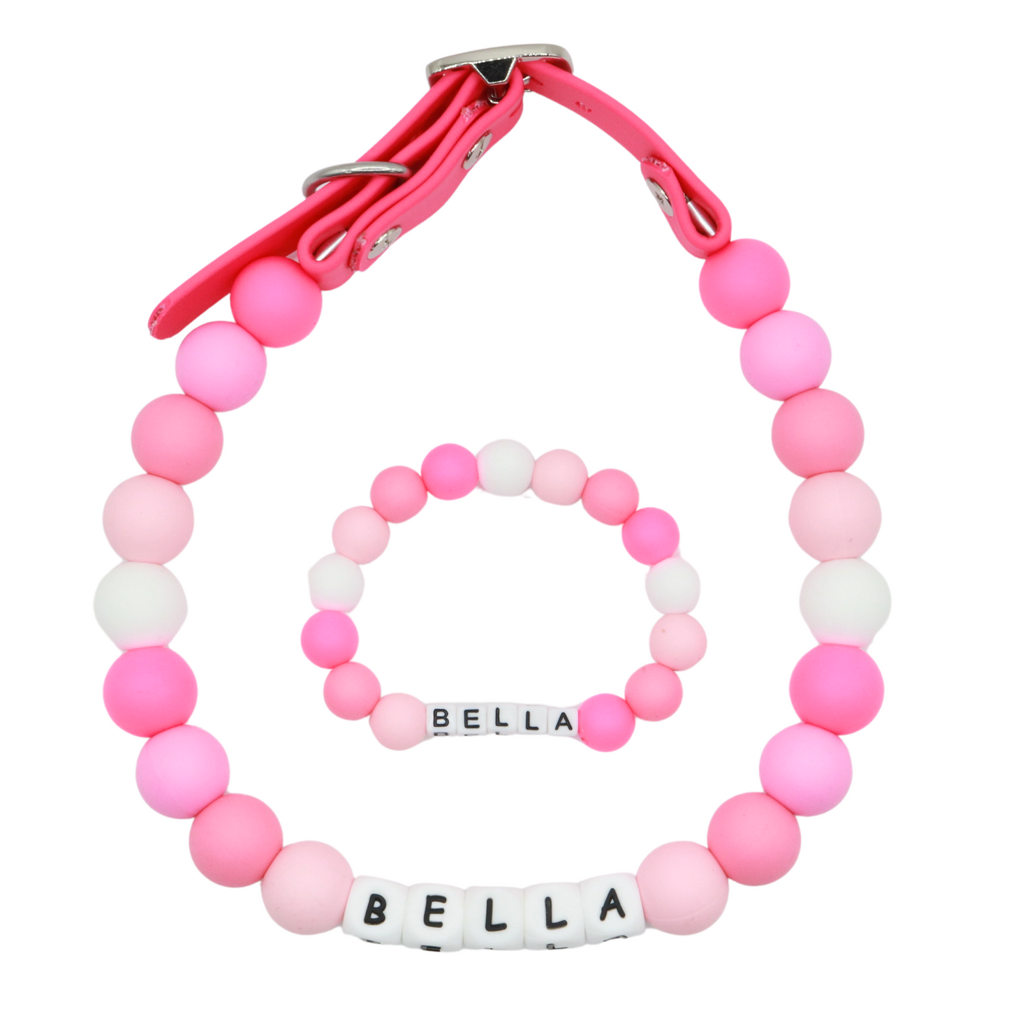 Friendship bracelet dog collar and bracelet set - Matching dog and owner- Adjustable