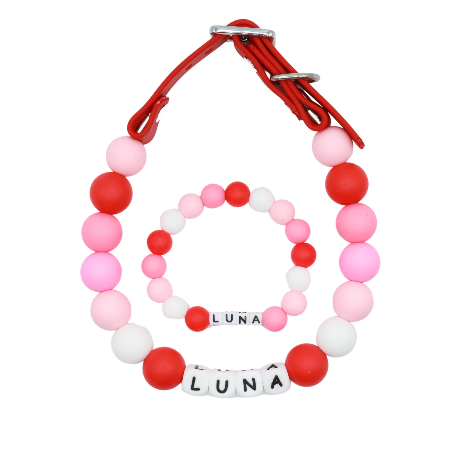 Friendship bracelet dog collar and bracelet set - Matching dog and owner- Adjustable