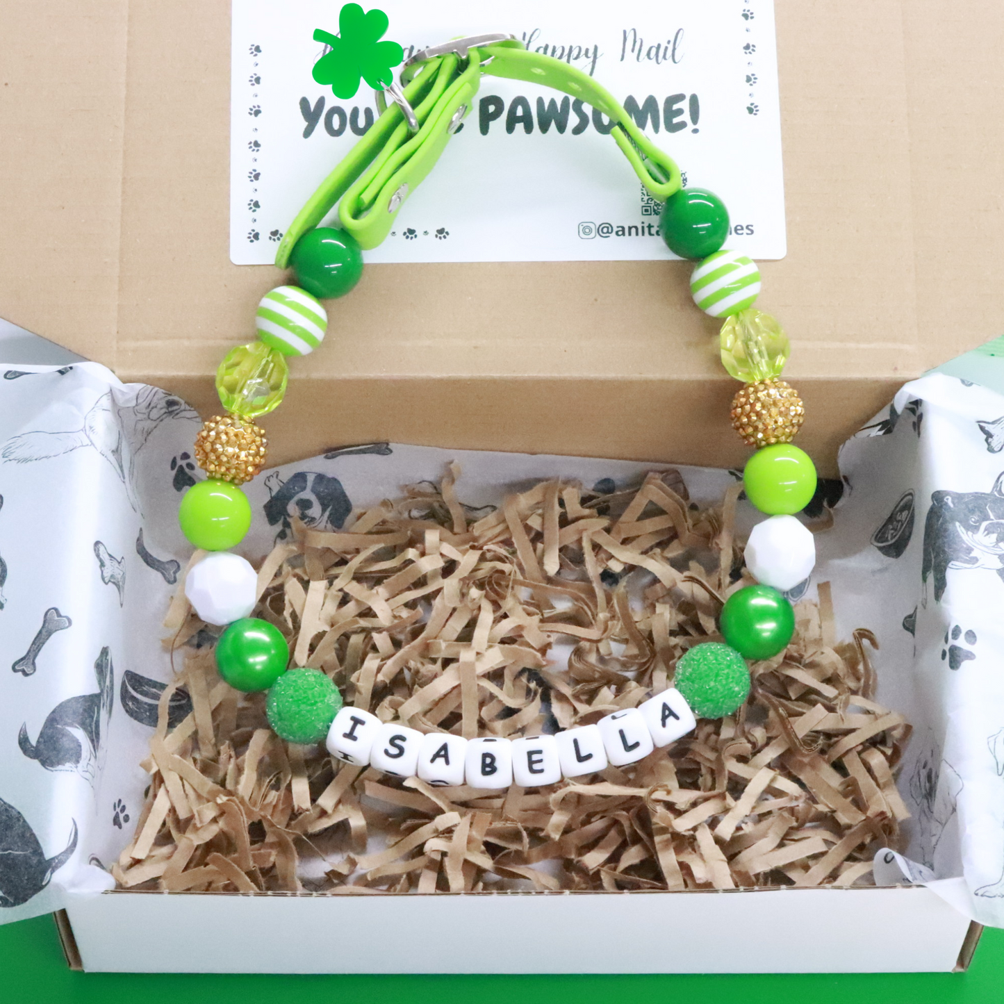 Saint Patrick Dog Collar- Adjustable