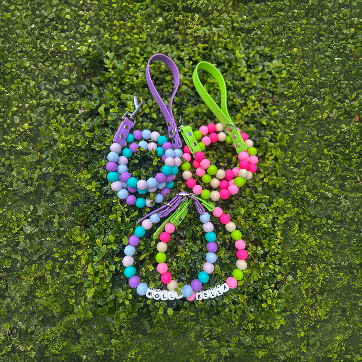 Beaded dog Leash and Collar Set