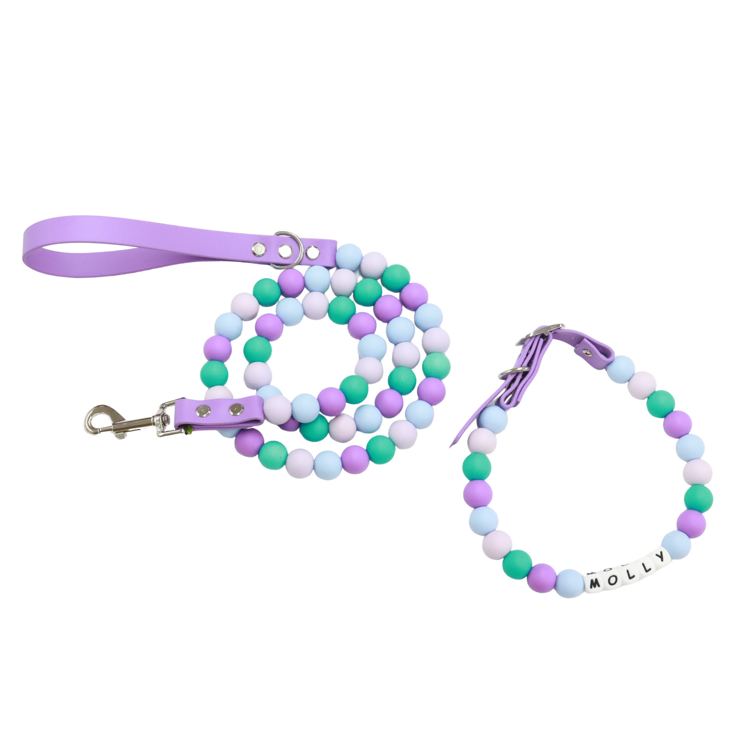 Beaded dog Leash and Collar Set