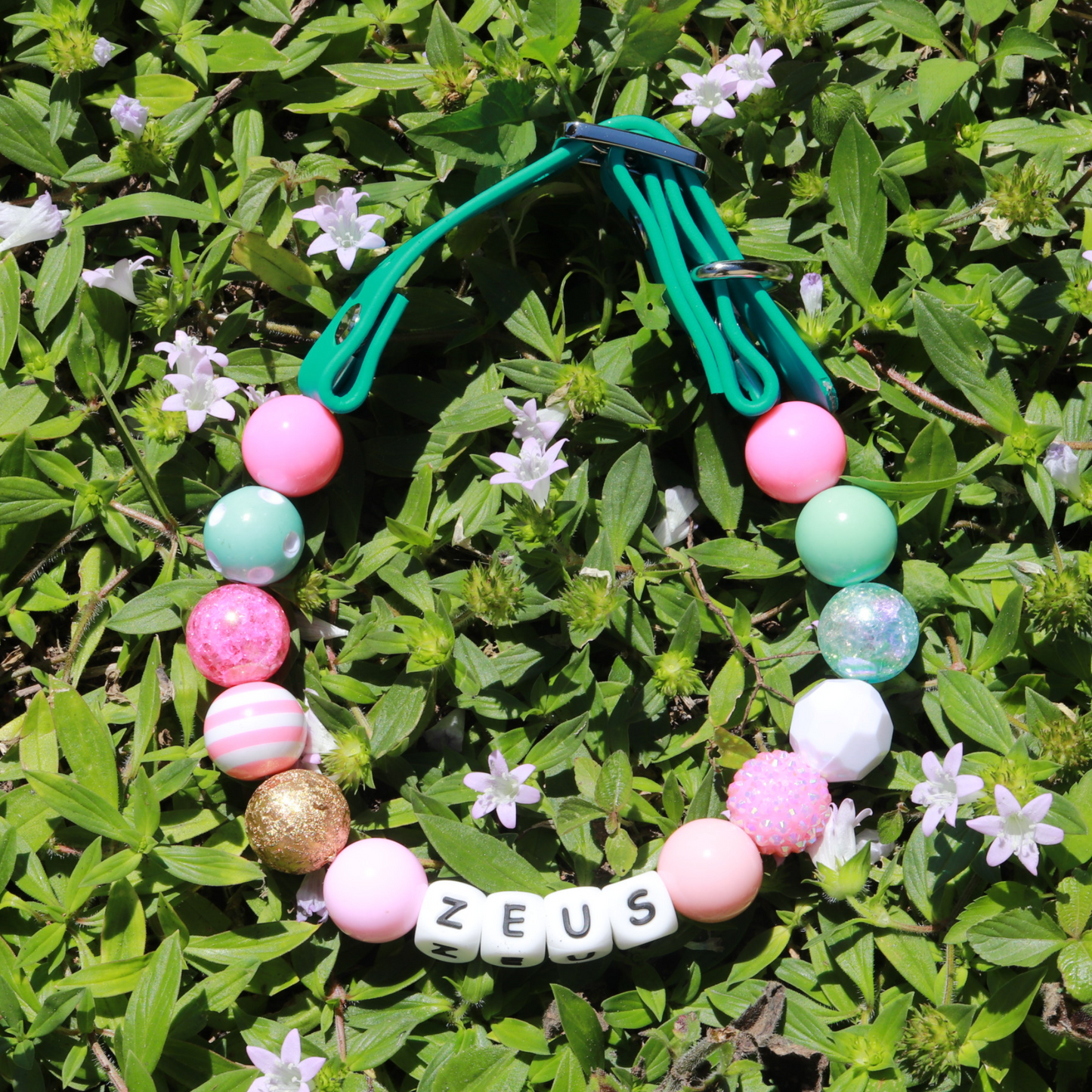 Easter Beaded Name Dog Collar- Adjustable