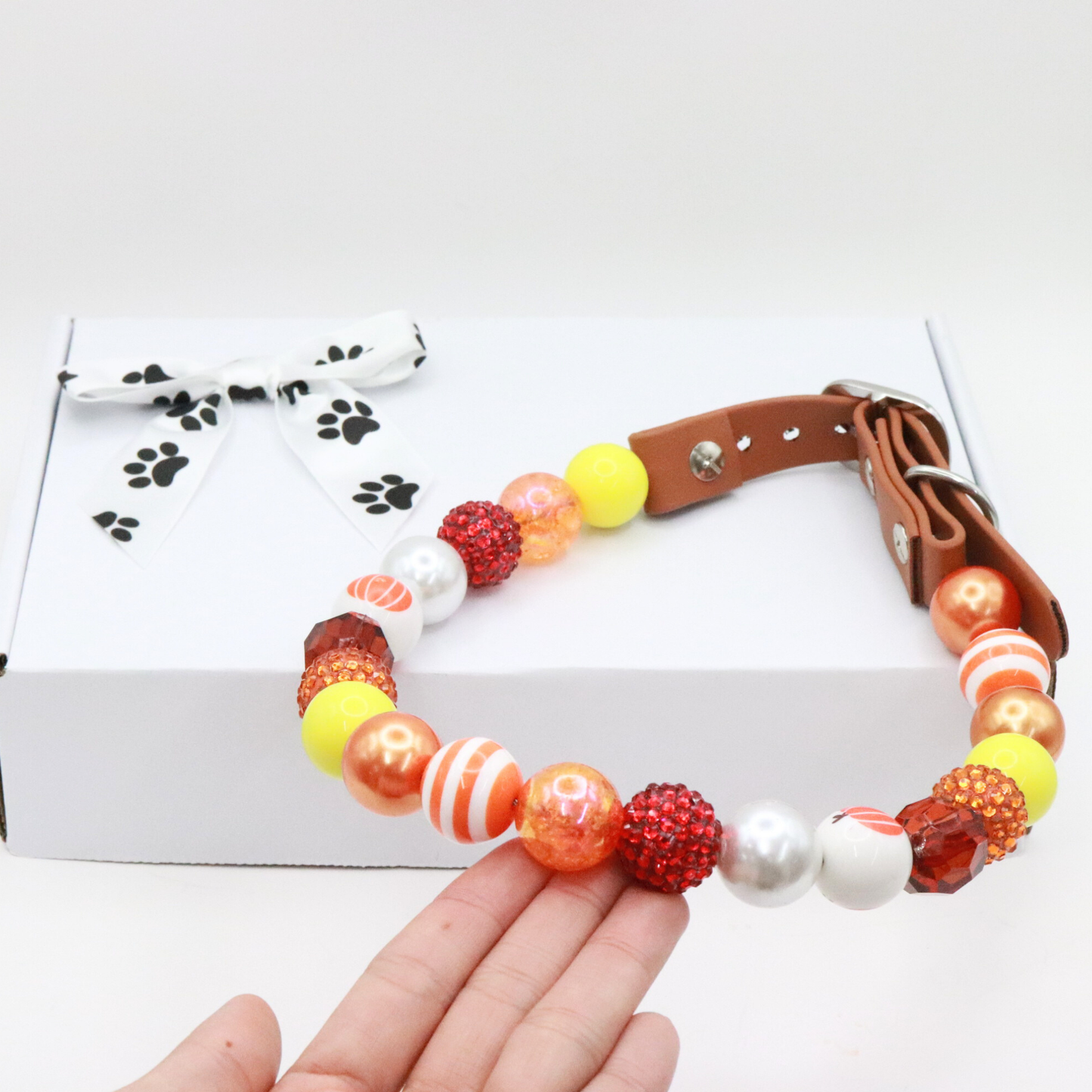 Beaded Thankgiving Dog Collar- Adjustable