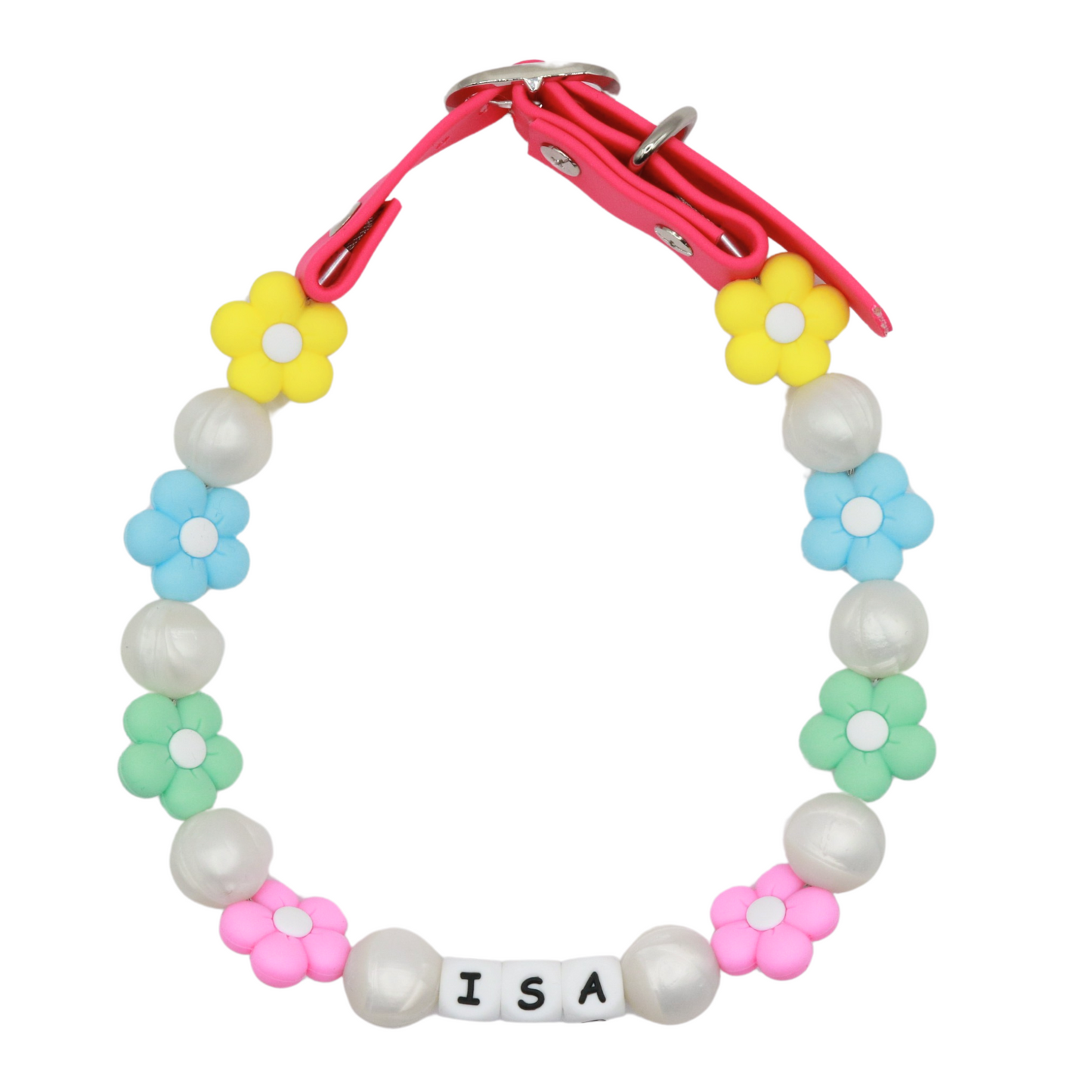 ¡Diseña tu propio collar AJUSTABLE para perros o gatos! Nombre, cuentas y correa personalizados