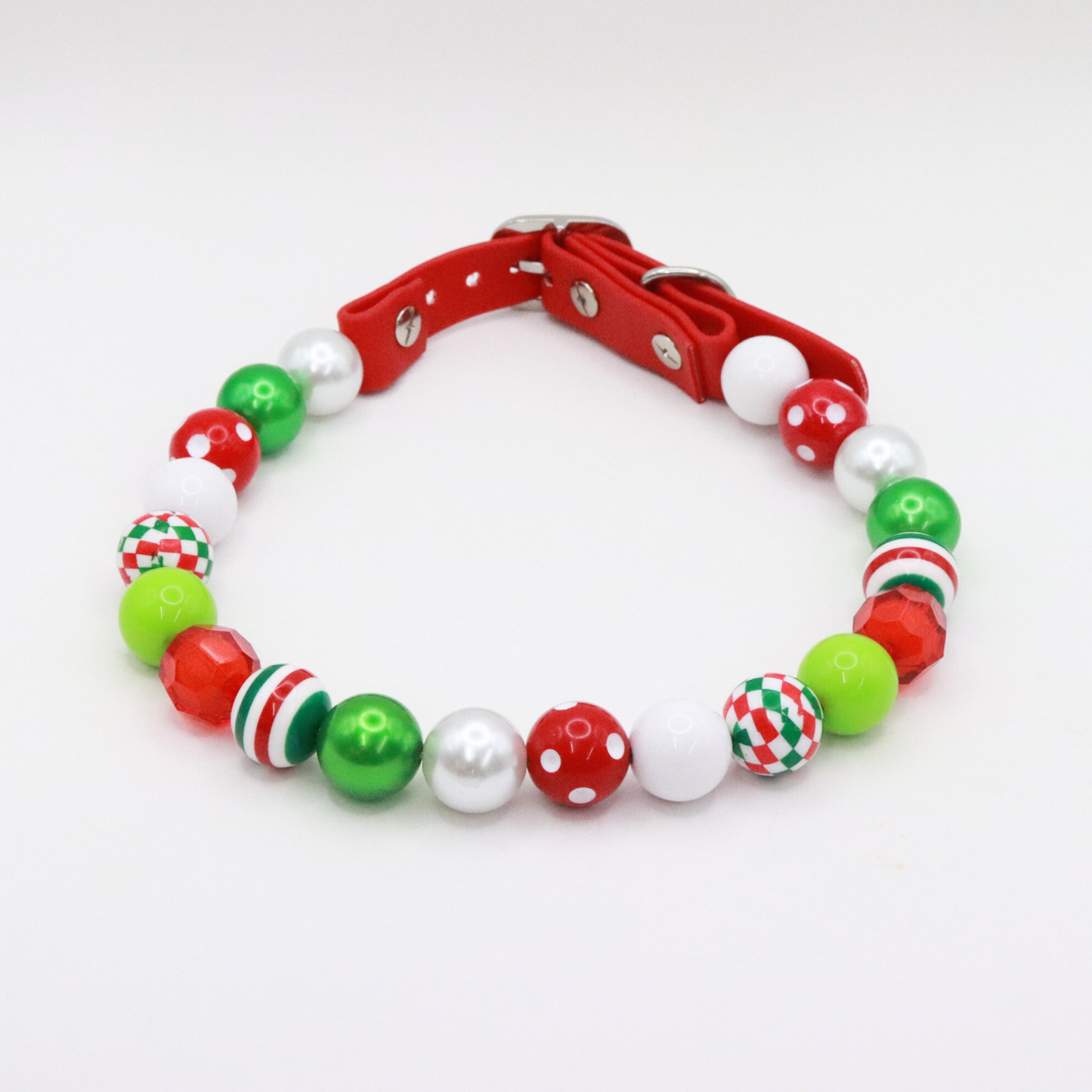 Shiny Beaded Christmas Dog Collar-Adjustable