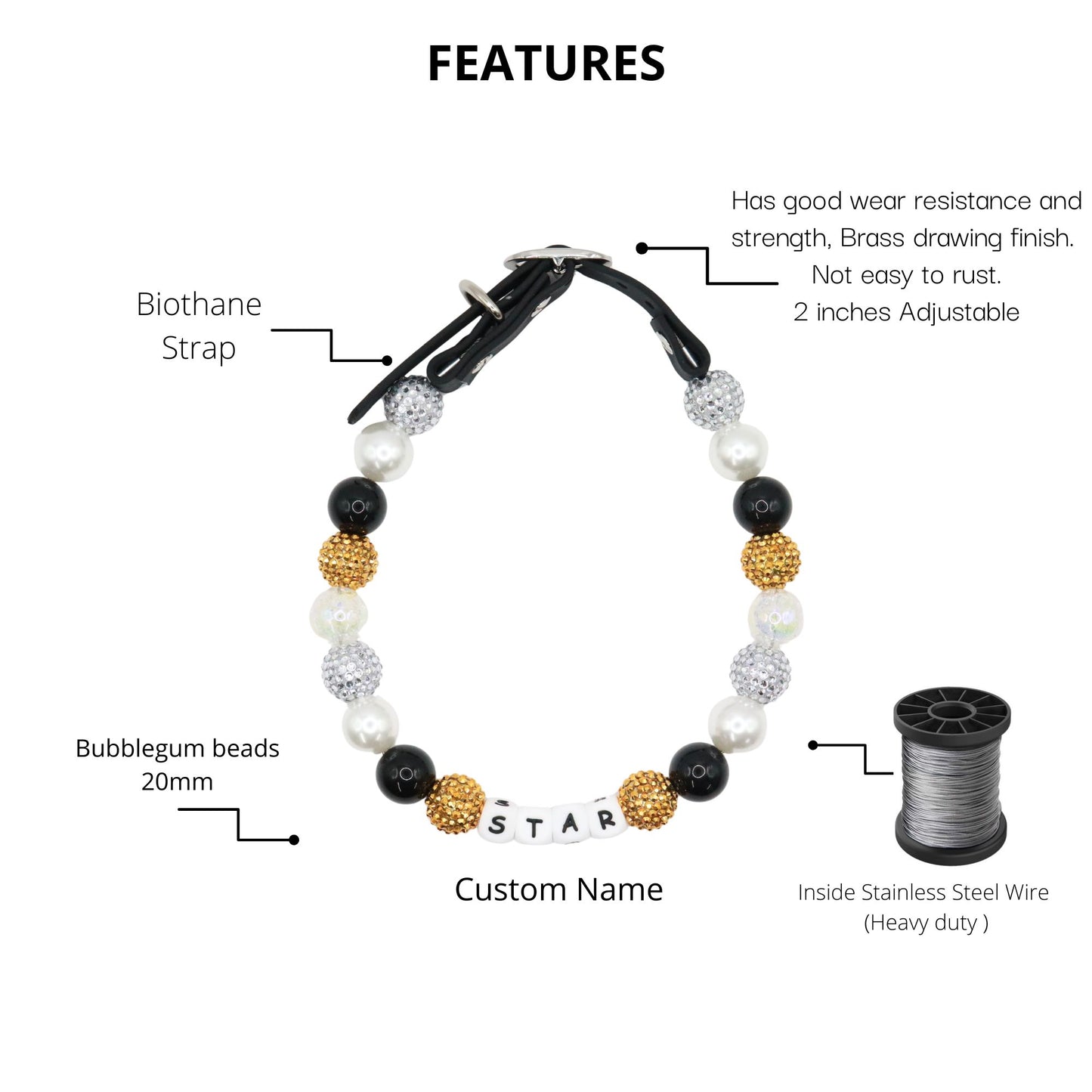 Custom New Year Dog Collar-Adjustable