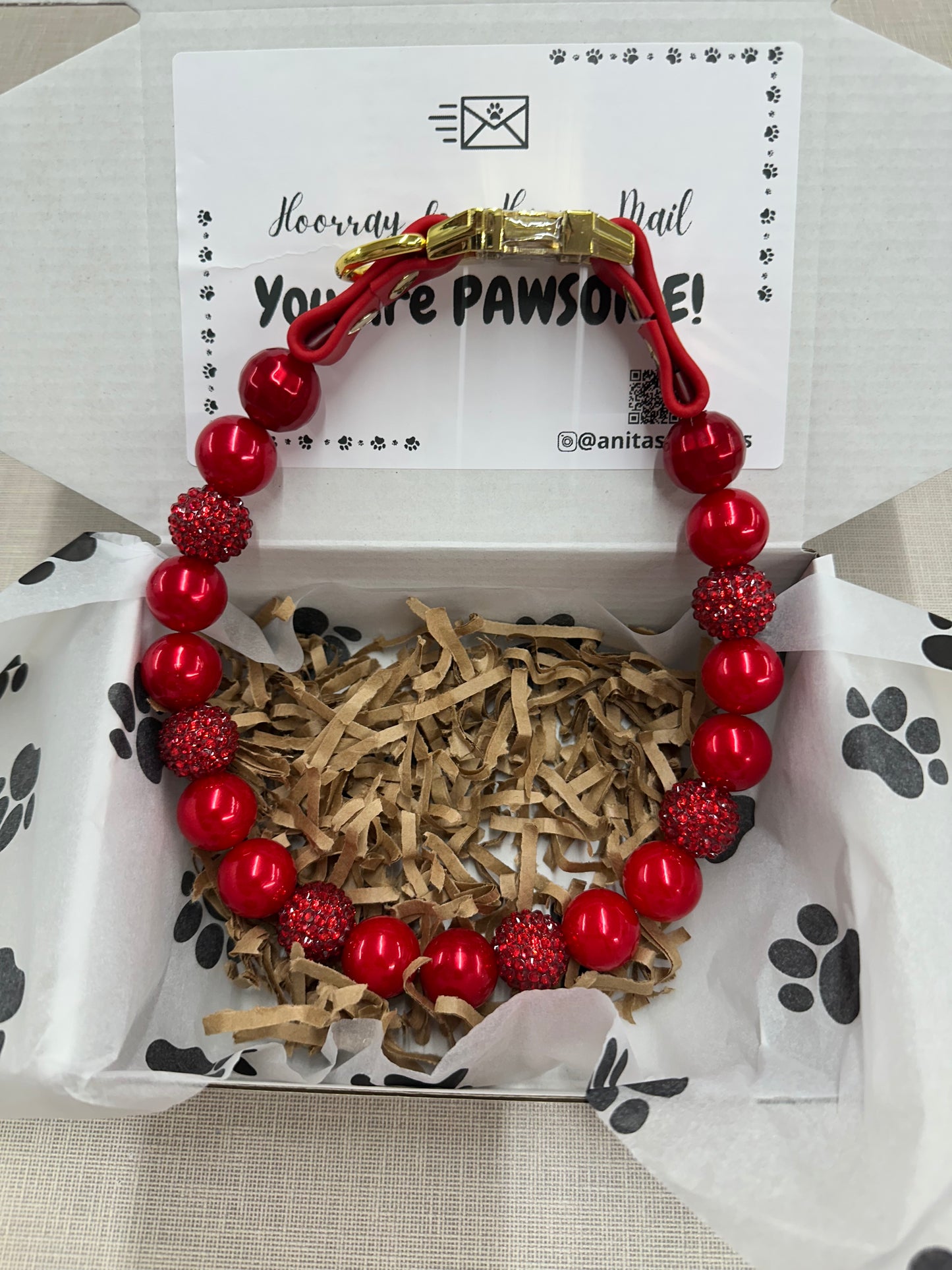 Red Shiny Dog Collar