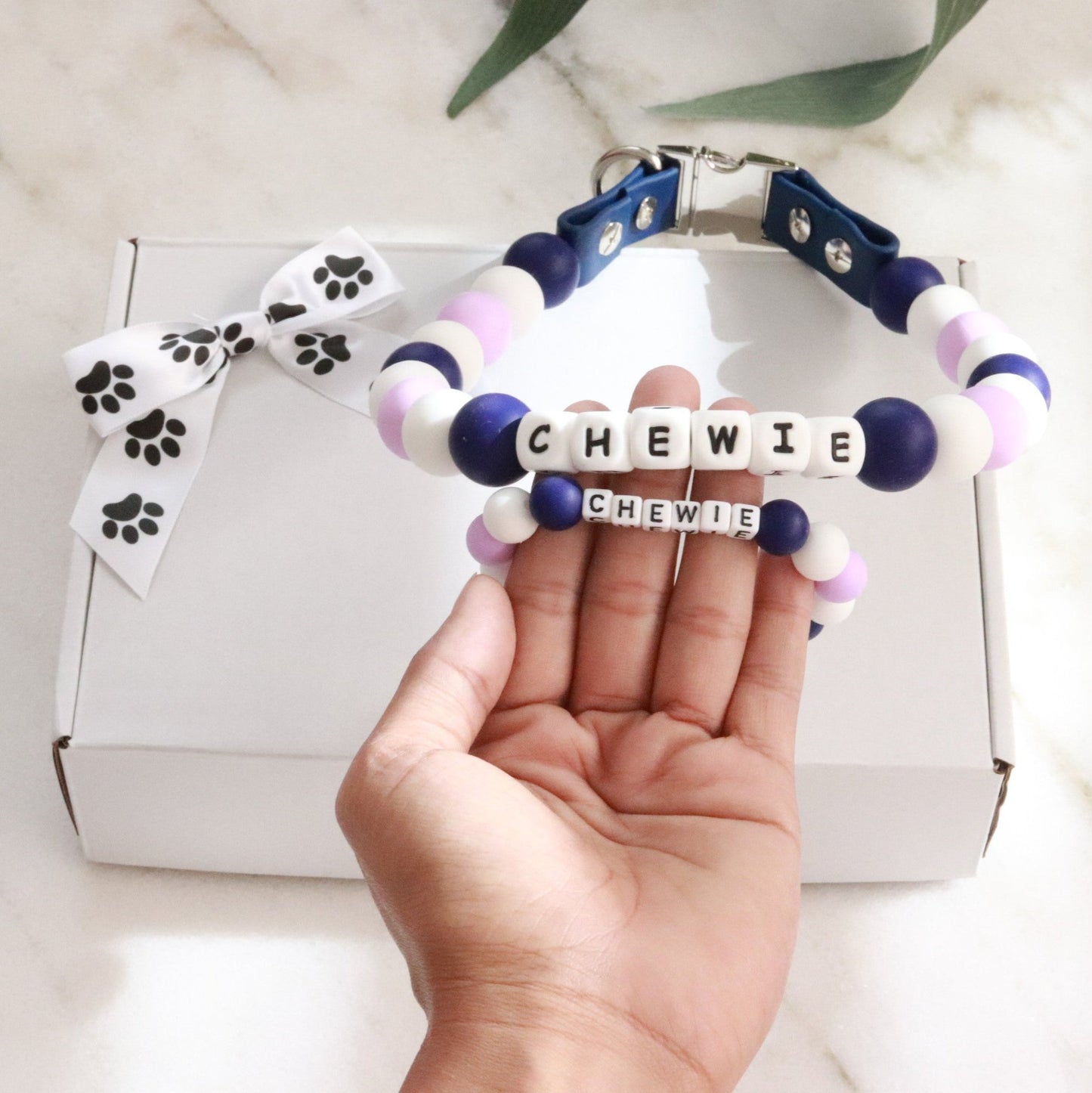 Friendship bracelet dog collar and bracelet set - Matching dog and owner- Quick Release