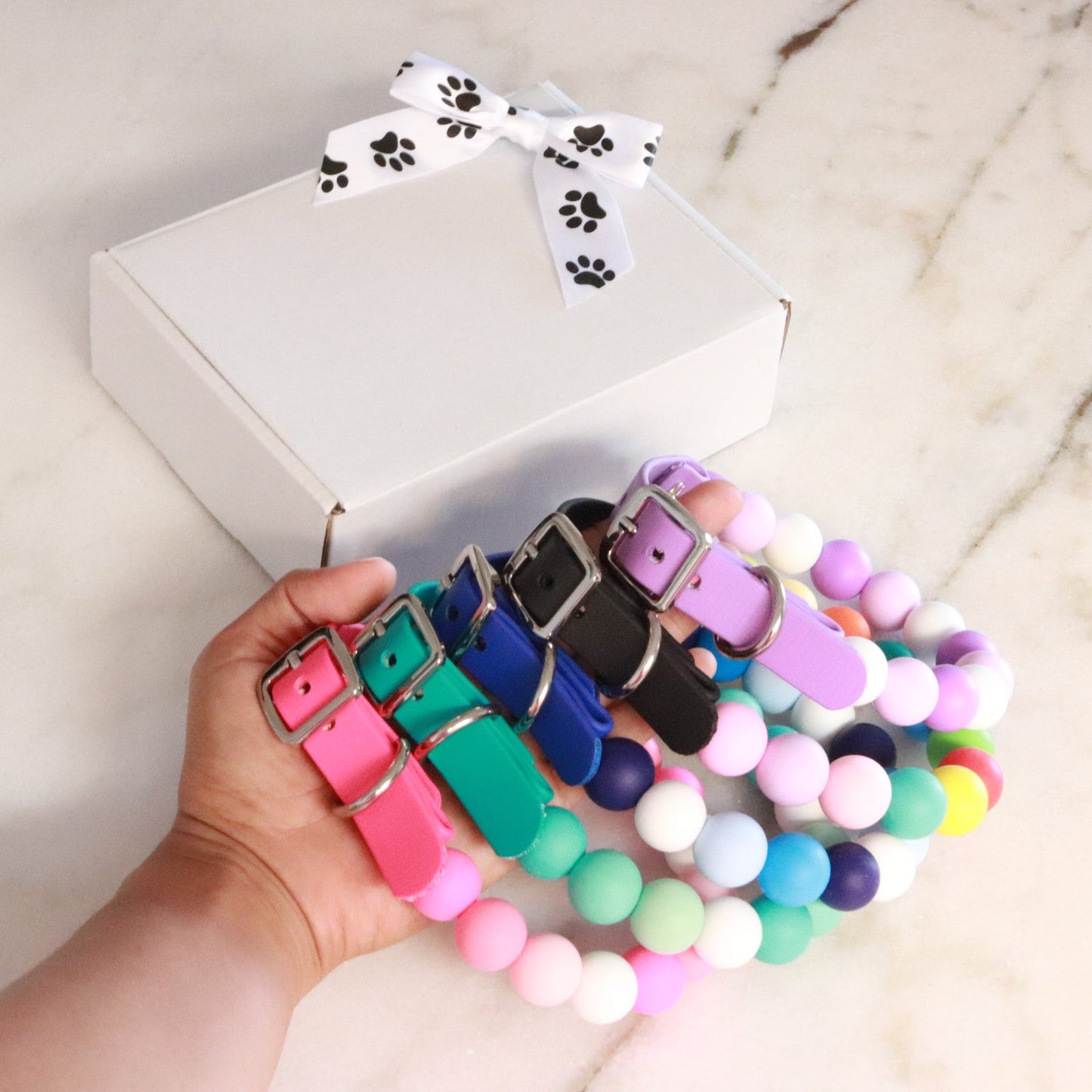Friendship bracelet dog collar and bracelet set - Matching dog and owner- Adjustable