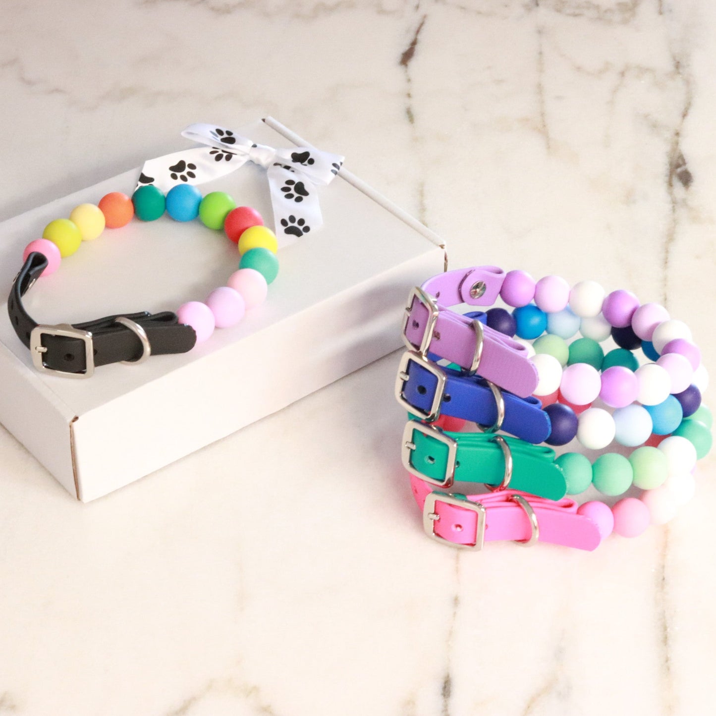 Friendship bracelet dog collar and bracelet set - Matching dog and owner- Adjustable