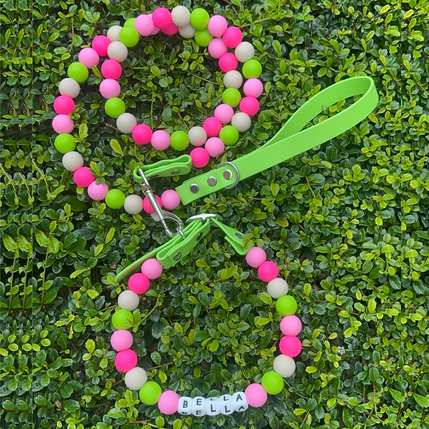 Beaded dog Leash and Collar Set