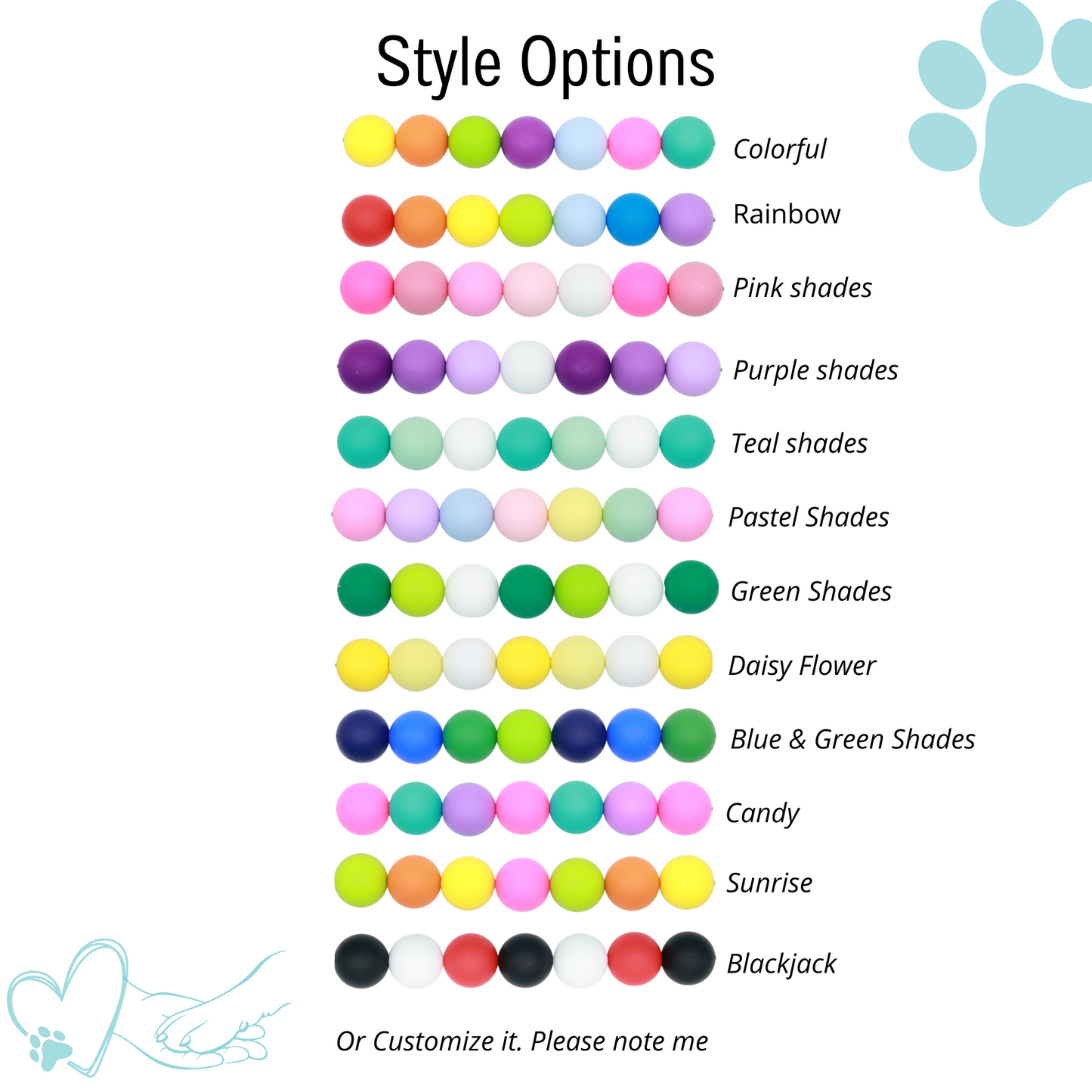 Beaded dog Leash and Collar Set