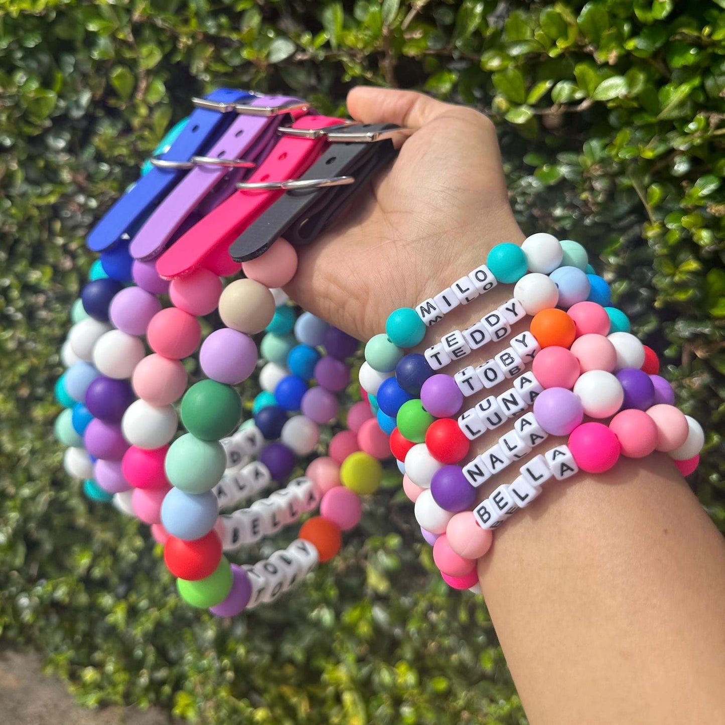 Friendship bracelet dog collar and bracelet set - Matching dog and owner- Adjustable