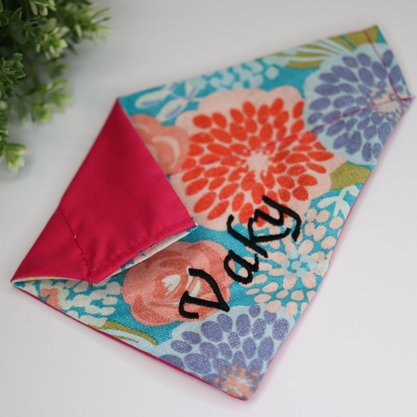 Personalized Embroidery Name Bandana -Floral Style