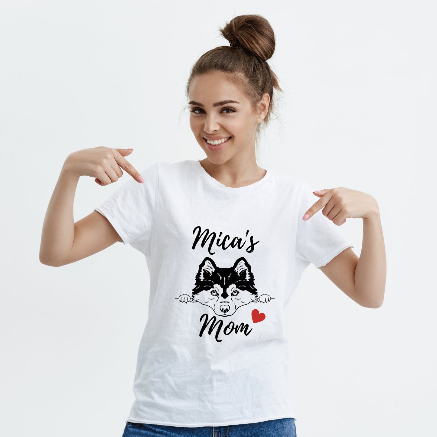 Camiseta de mamá Pomsky-Camiseta de papá Pomsky