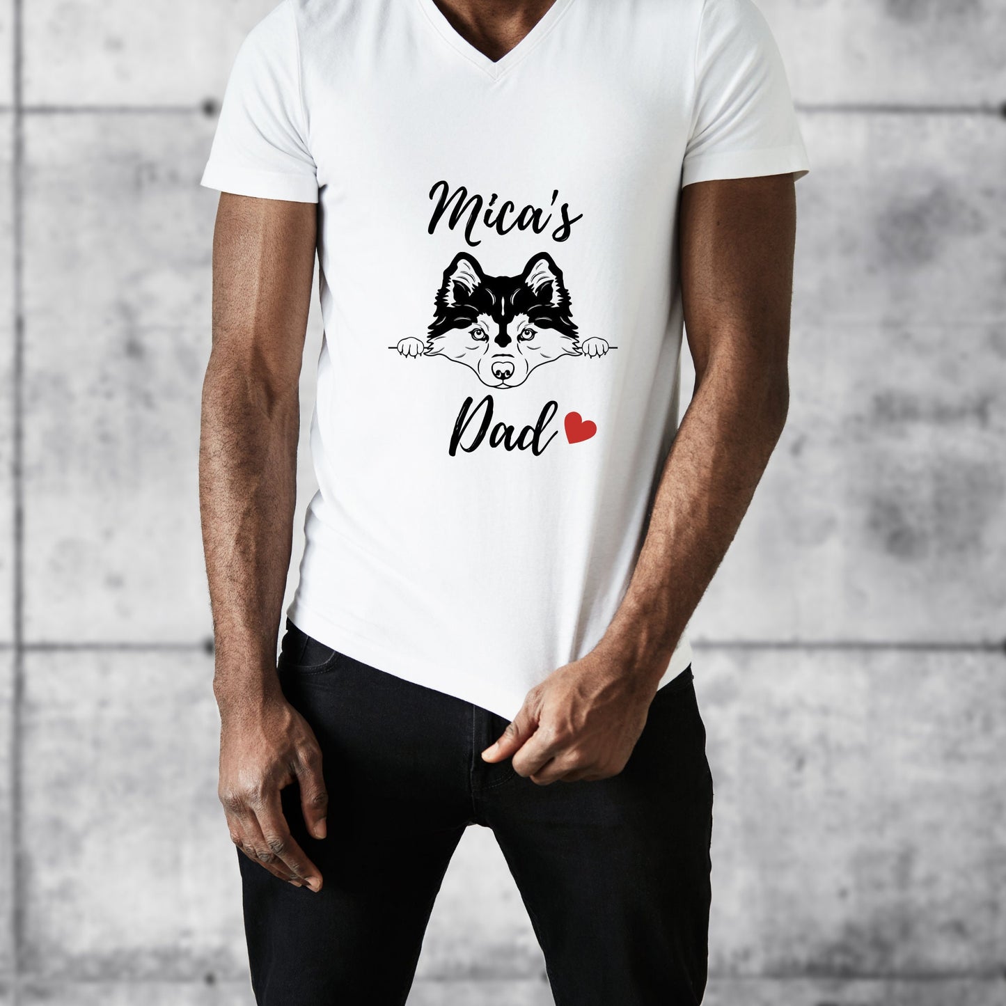 Camiseta de mamá Pomsky-Camiseta de papá Pomsky