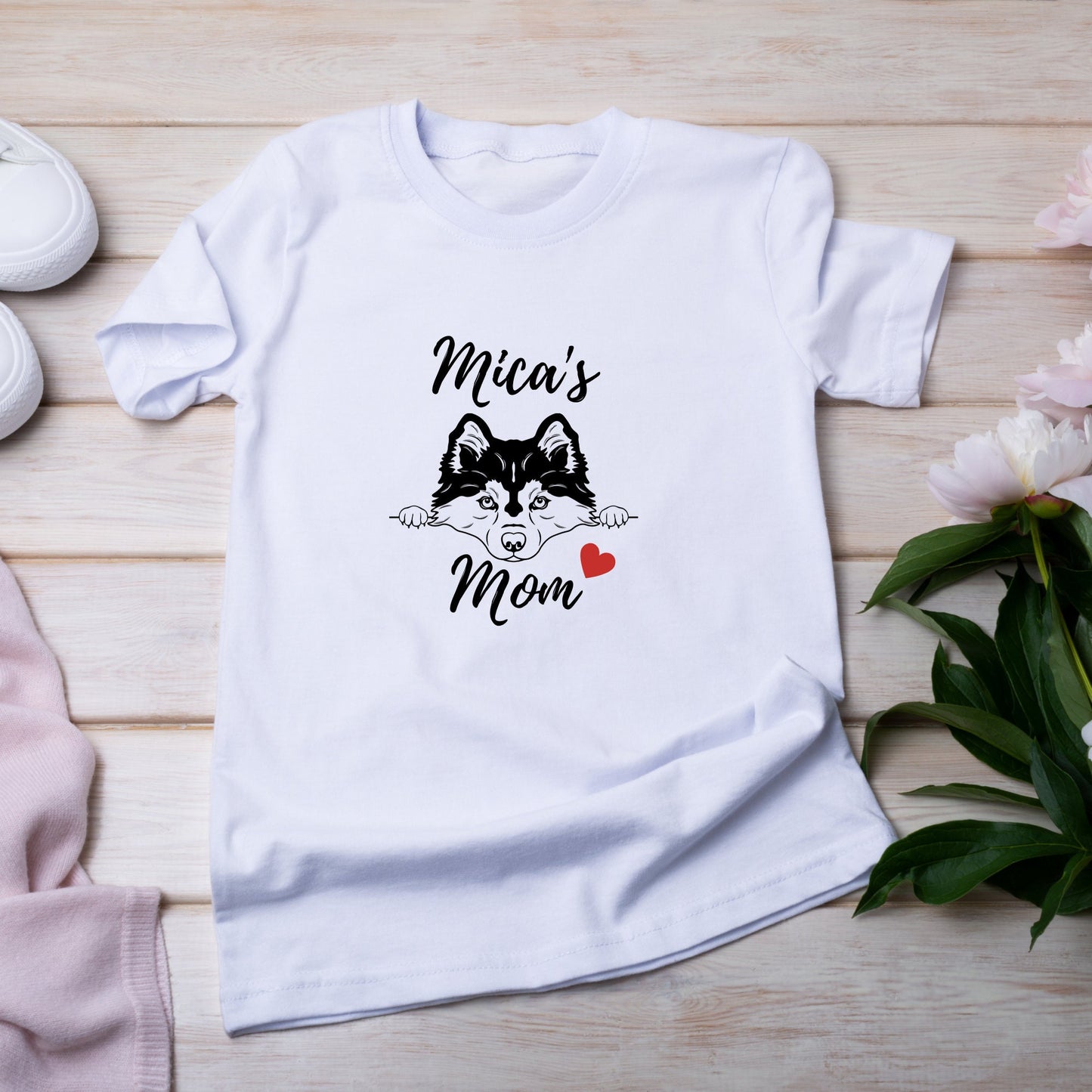 Camiseta de mamá Pomsky-Camiseta de papá Pomsky