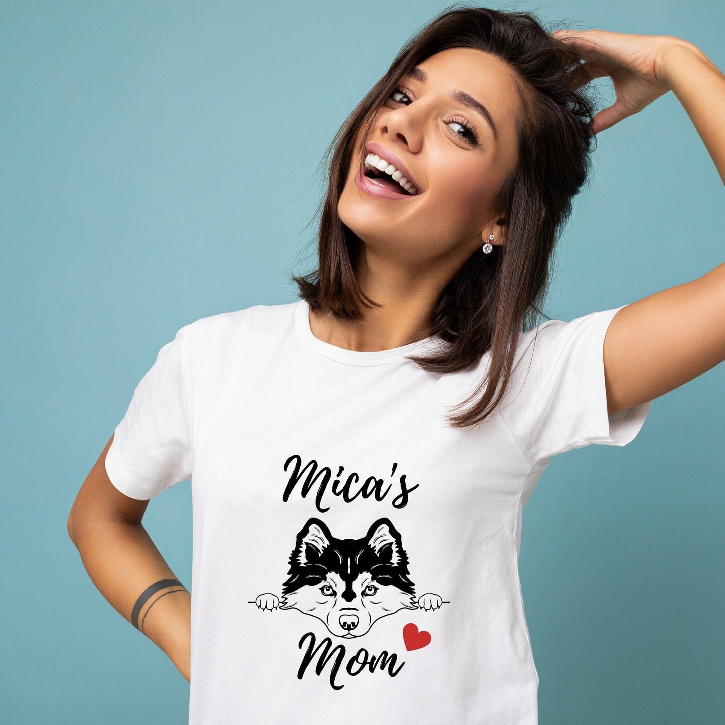 Camiseta de mamá Pomsky-Camiseta de papá Pomsky