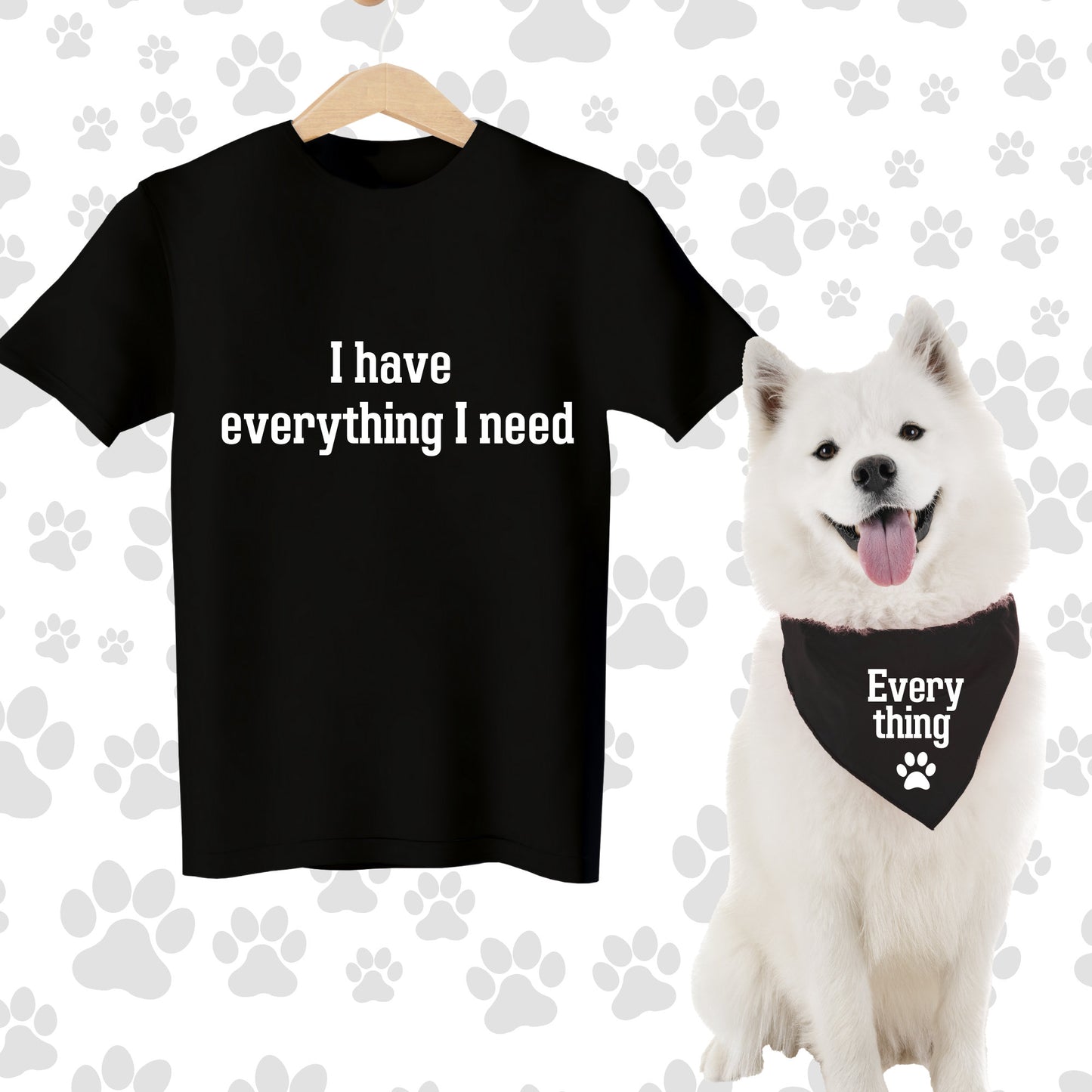 Camisa divertida y bandana para perro a juego con perro y dueño
