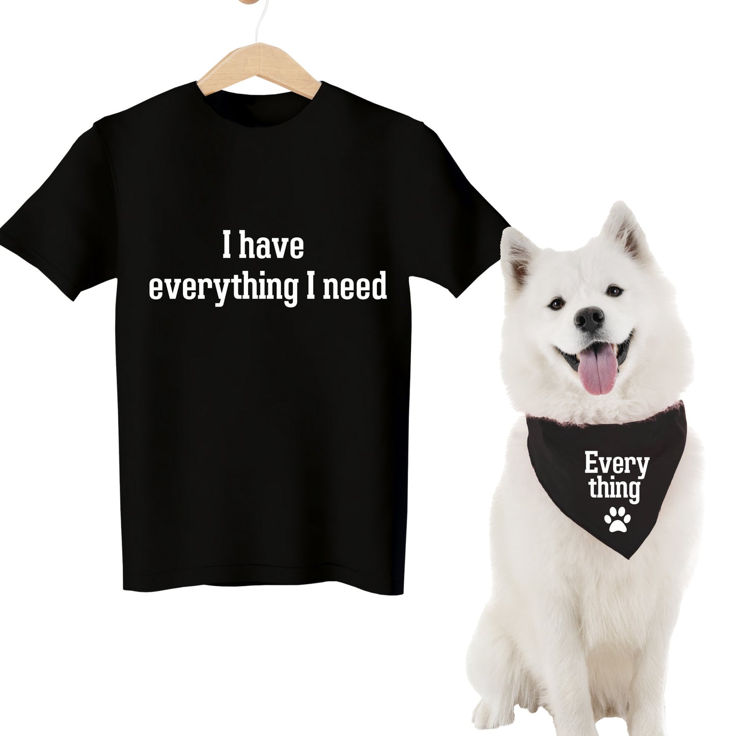 Camisa divertida y bandana para perro a juego con perro y dueño
