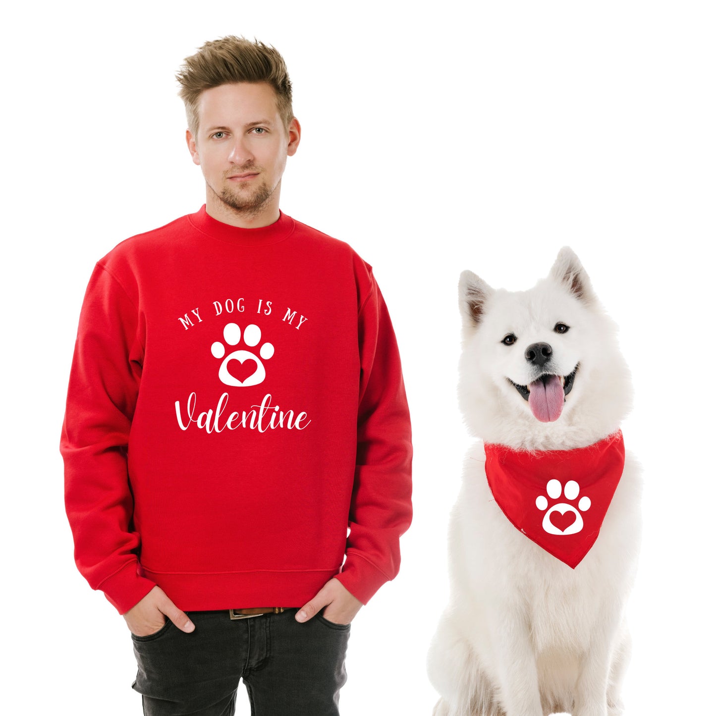 Suéter con motivo de San Valentín a juego para perro y dueño