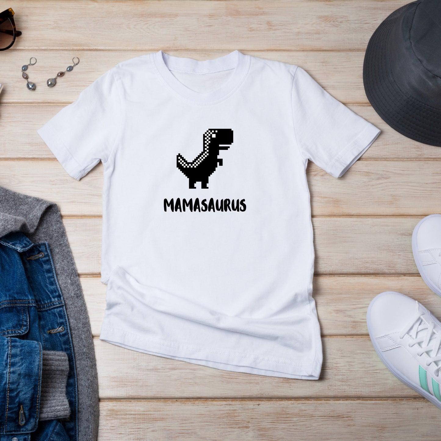 Perro y dueño a juego Mamasaurus