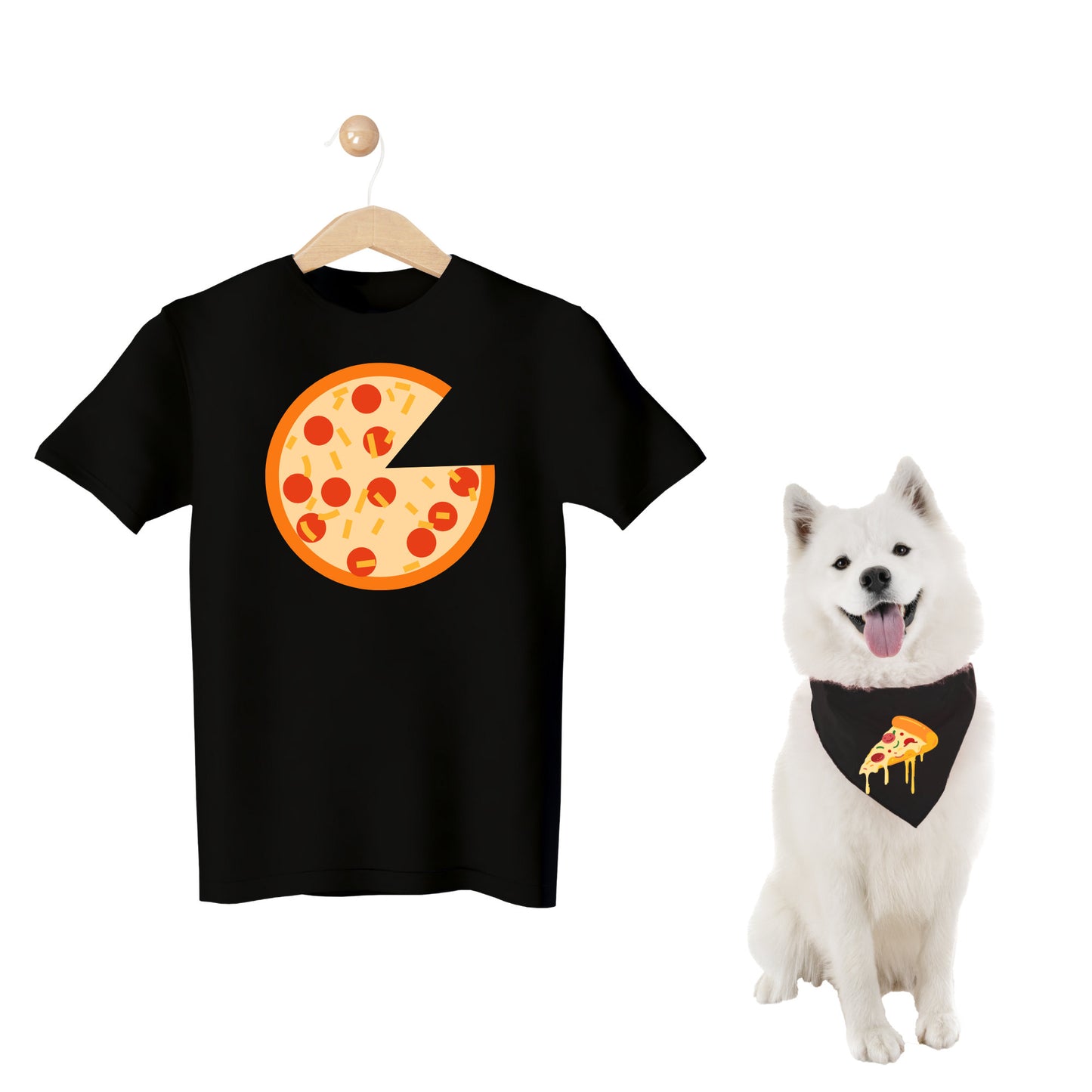 Perro y dueño a juego - Porción de pizza