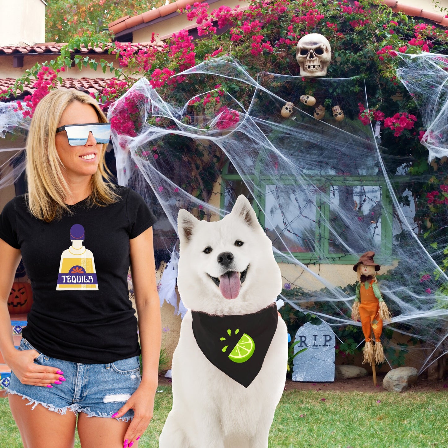 Disfraces de Halloween a juego para perros y dueños: tequile y limón