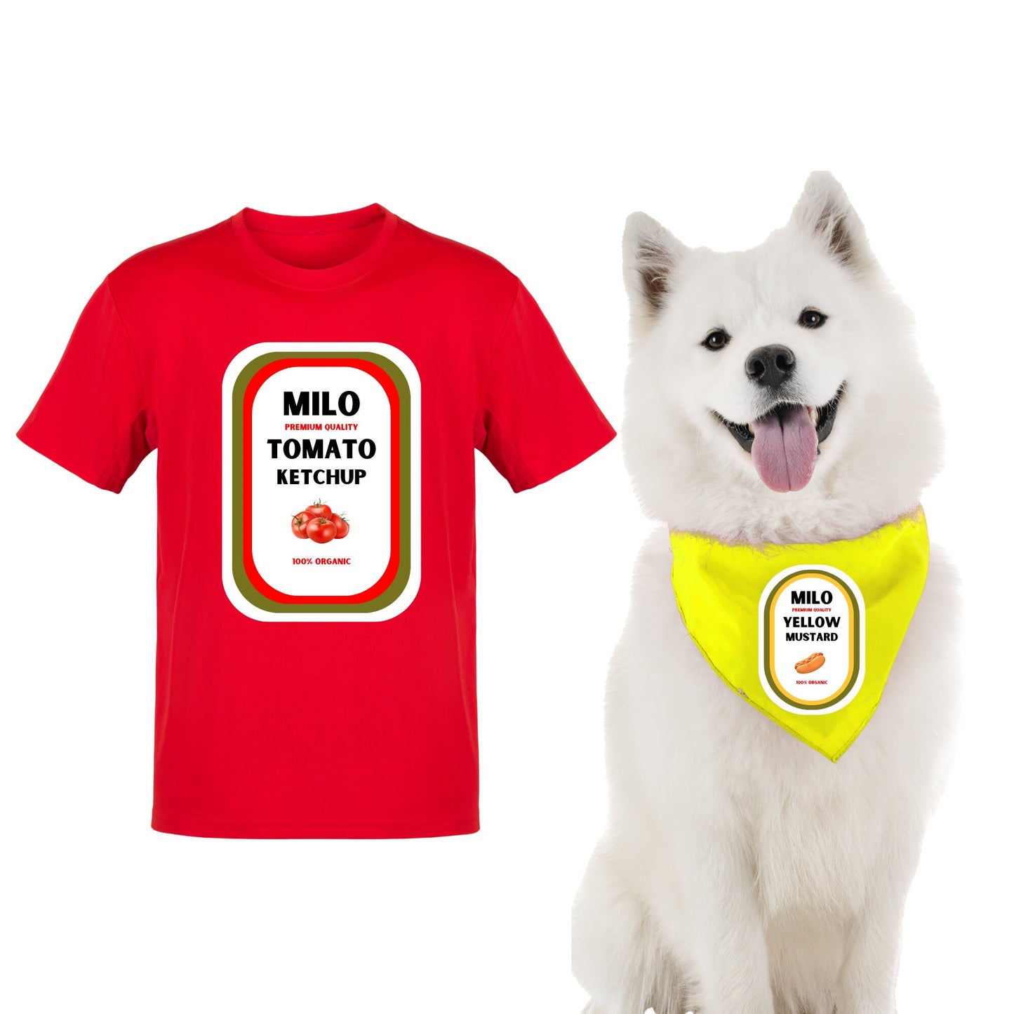 Disfraces de Halloween a juego para perros y dueños: ketchup y mostaza
