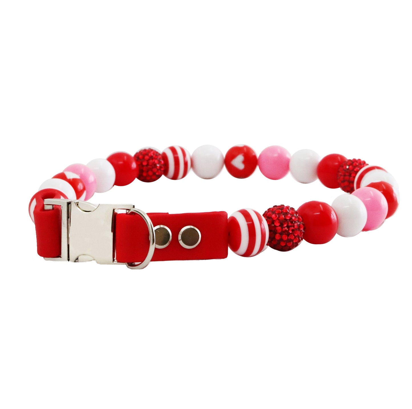 Collar de perro con cuentas para el día de San Valentín