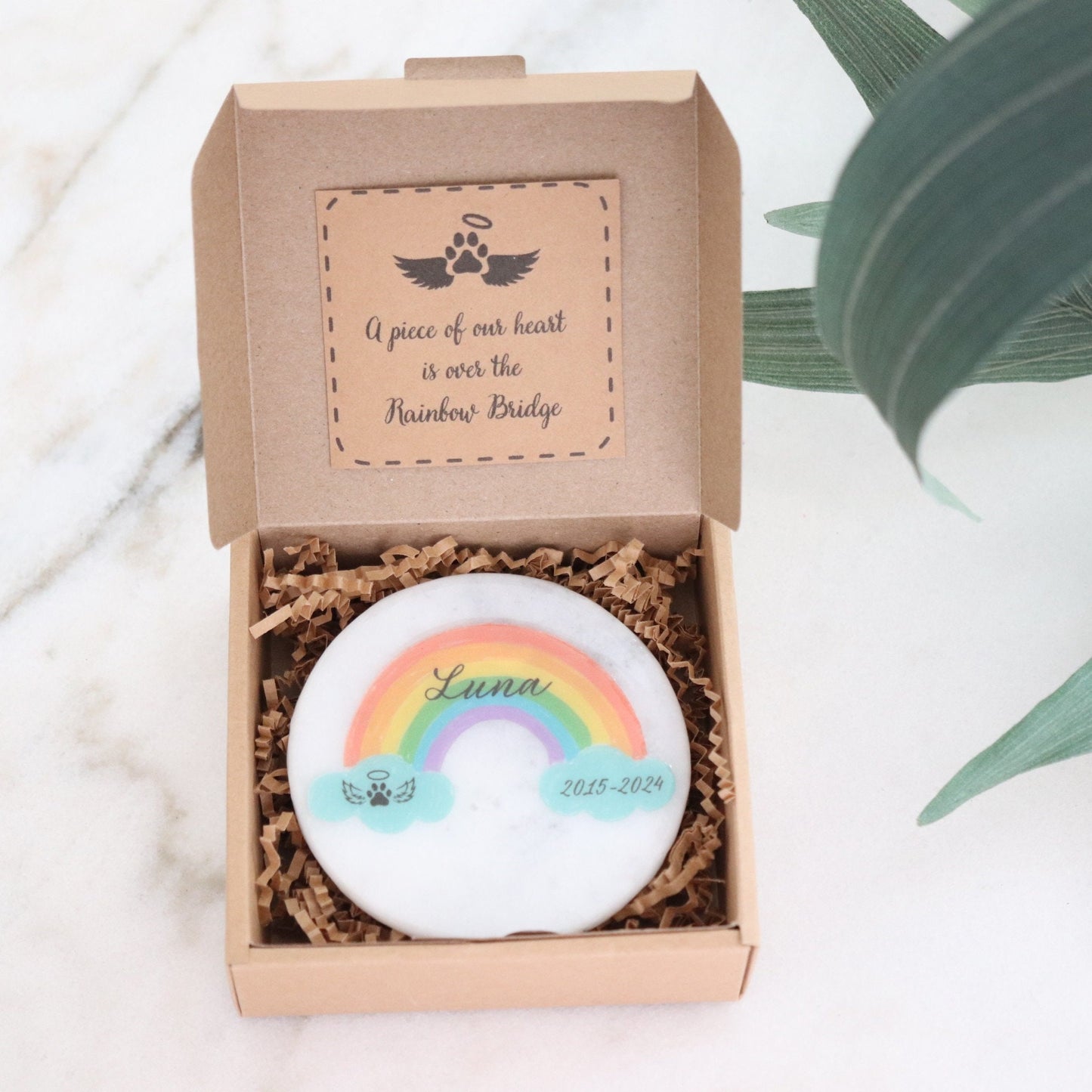 Piedra conmemorativa para mascotas: Piedra de jardín Rainbow Bridge