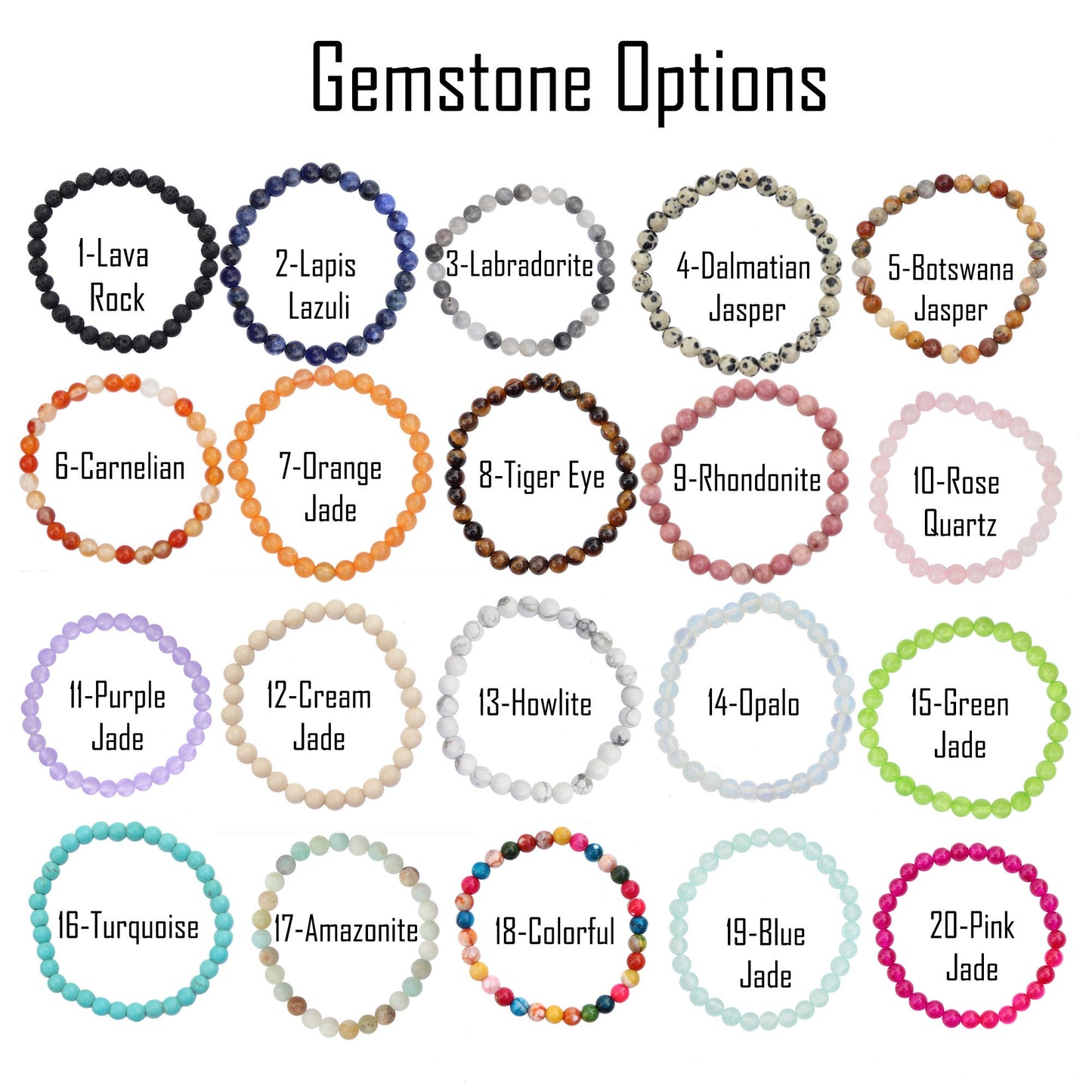 Custom horse name stone bracelet- Silver Horseshoe