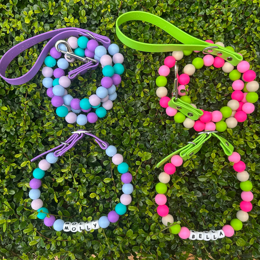Beaded dog Leash and Collar Set