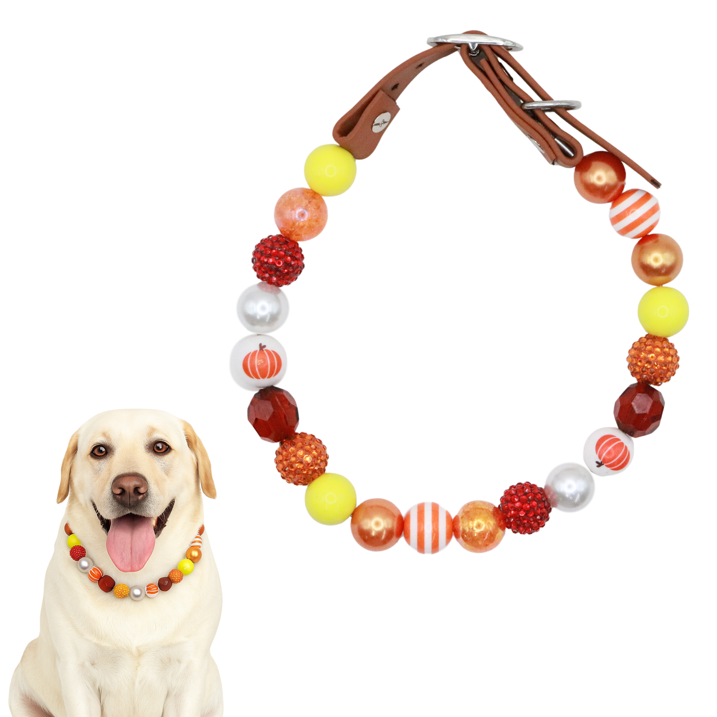 Beaded Thankgiving Dog Collar- Adjustable