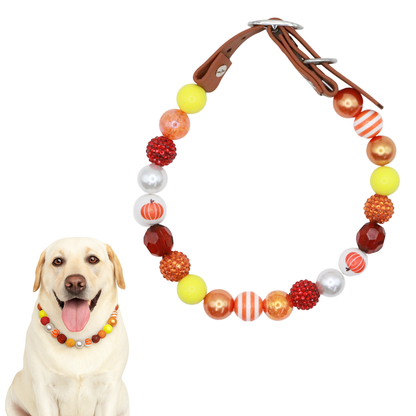 Beaded Thankgiving Dog Collar- Adjustable