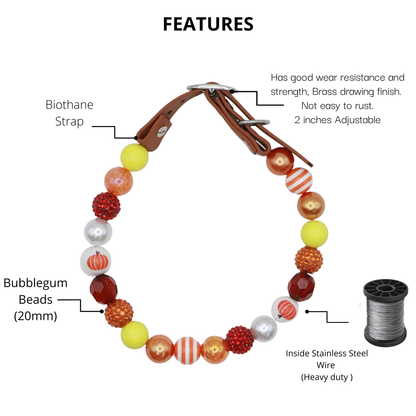 Beaded Thankgiving Dog Collar- Adjustable