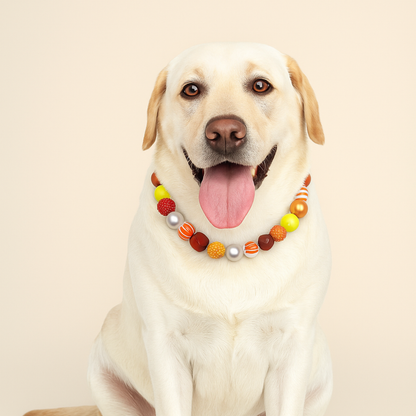 Beaded Thankgiving Dog Collar- Adjustable