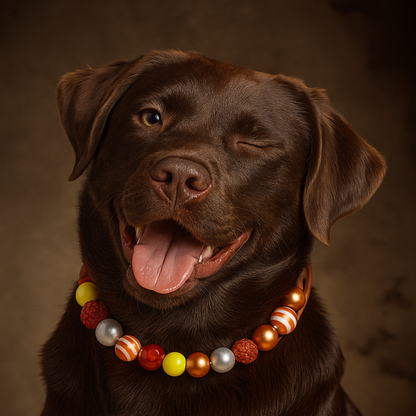 Beaded Thankgiving Dog Collar- Adjustable