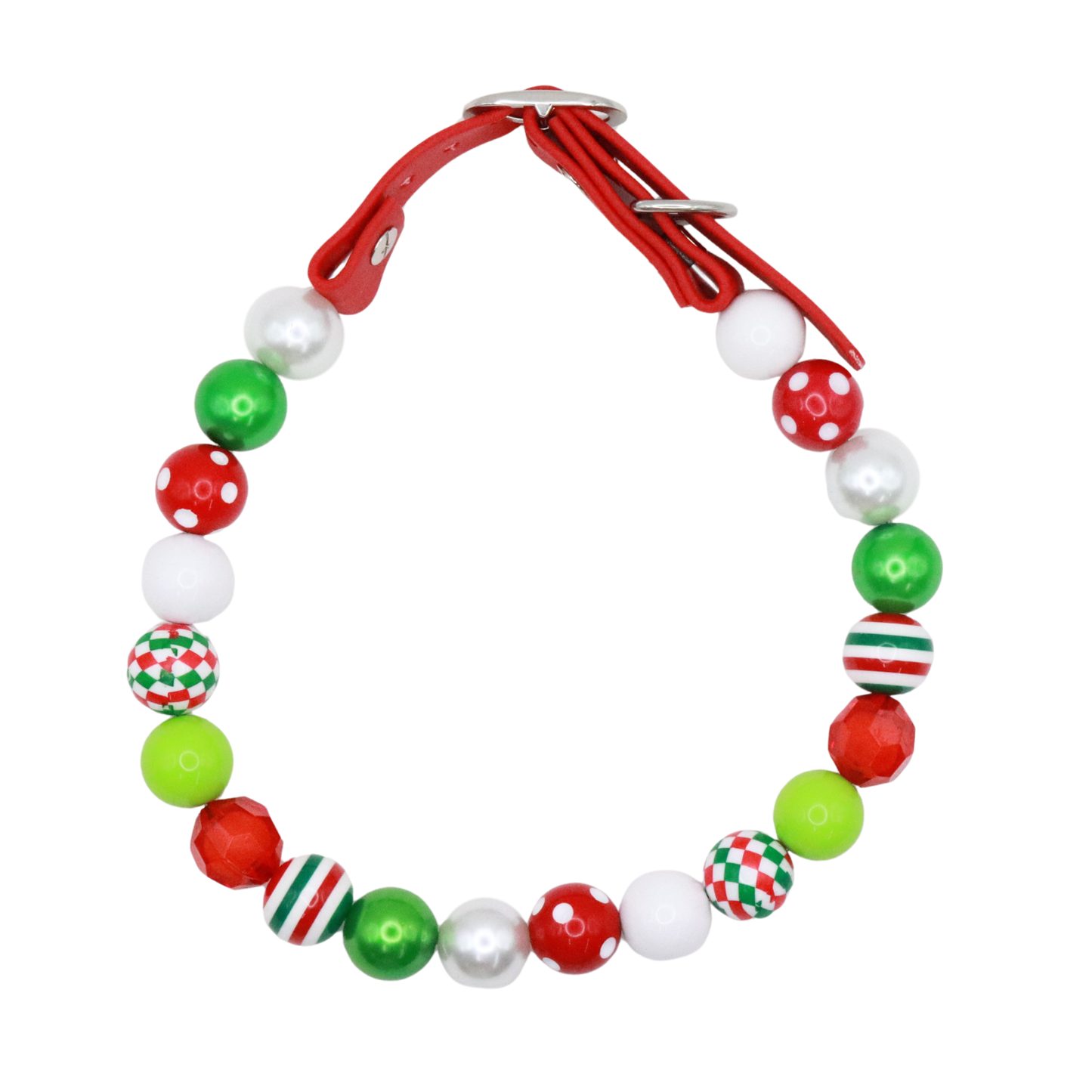 Shiny Beaded Christmas Dog Collar-Adjustable