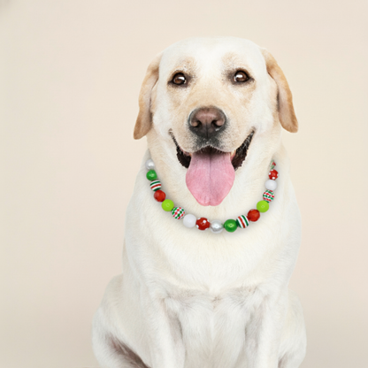 Shiny Beaded Christmas Dog Collar-Adjustable