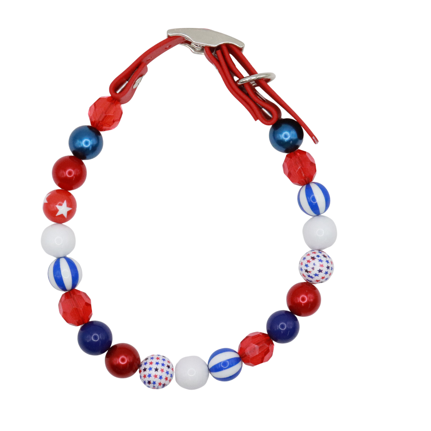 Adjustable shiny Beaded 4th july Dog Collar