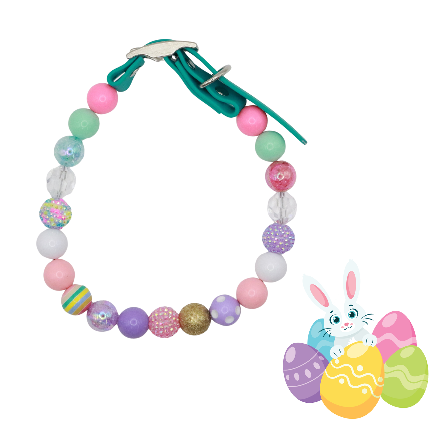 Beaded Easter Dog Collar-Adjustable