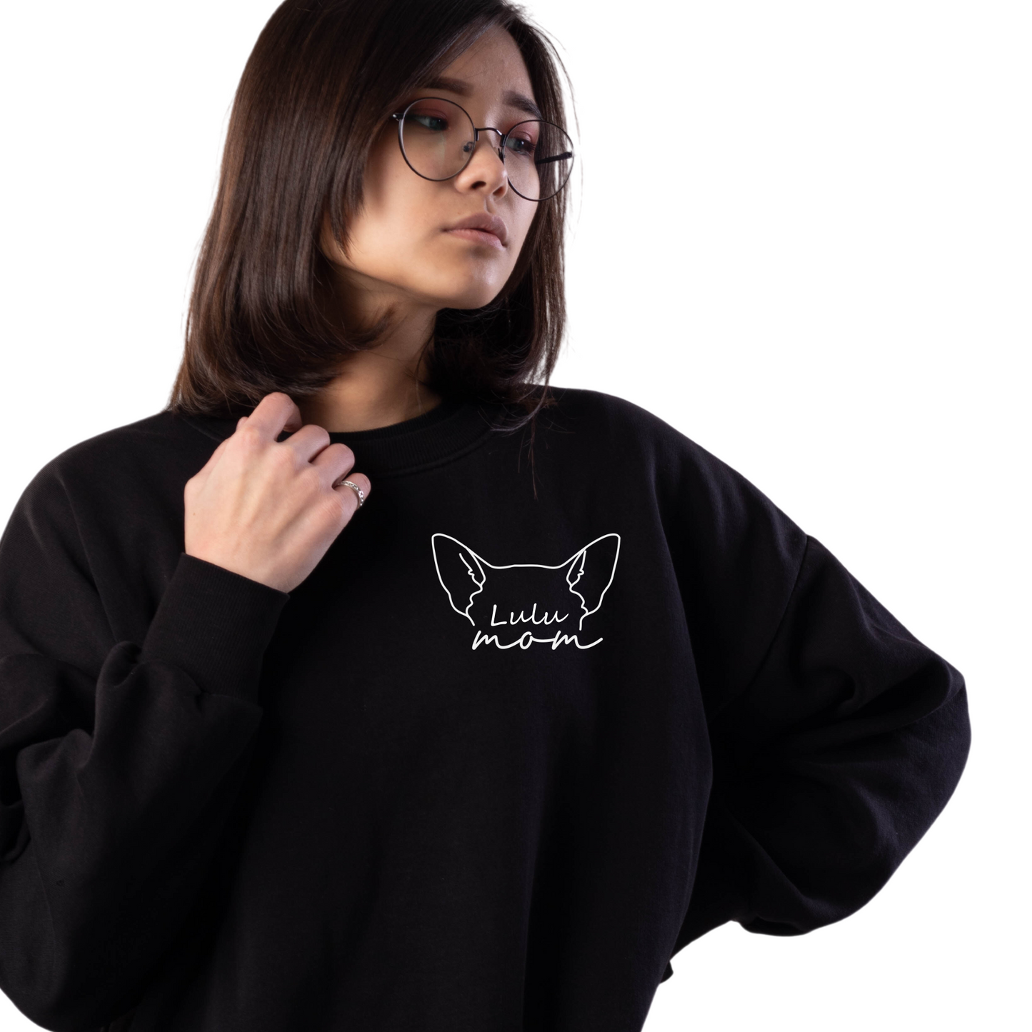 Custom Pet Name Sweater for Dog Mom with Breed & Name