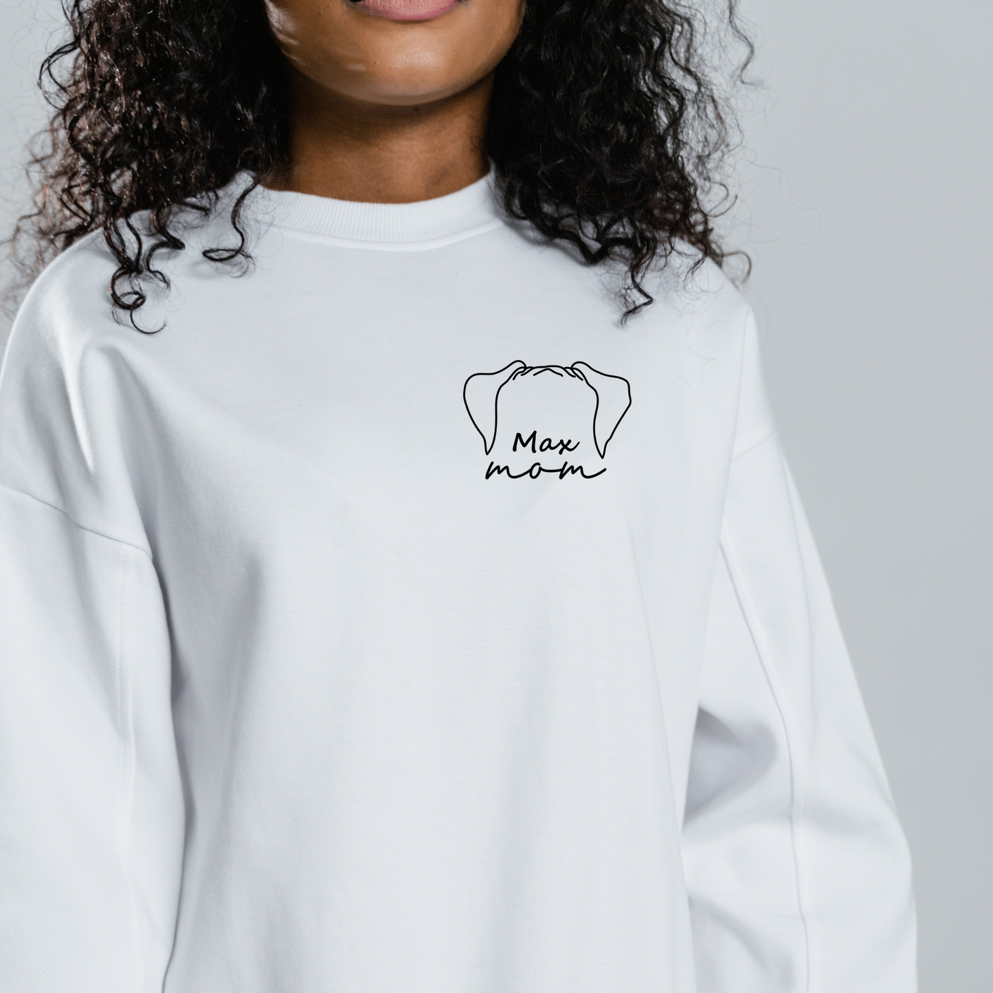 Custom Pet Name Sweater for Dog Mom with Breed & Name