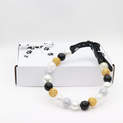 Shiny Beaded New Year Dog Collar-Adjustable