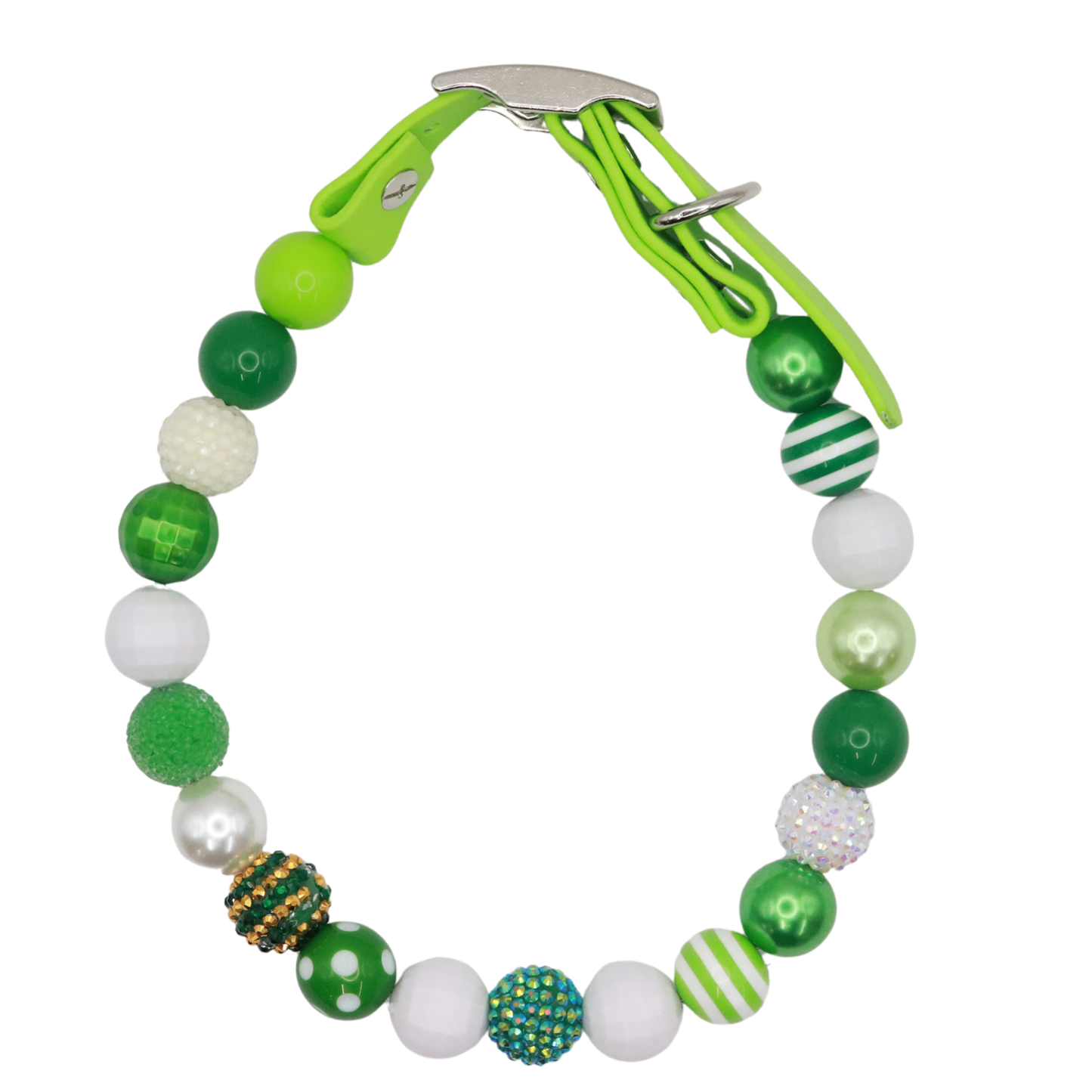 Adjustable Shiny Beaded St Patrick Dog Collar