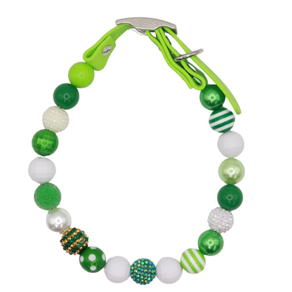 Adjustable Shiny Beaded St Patrick Dog Collar